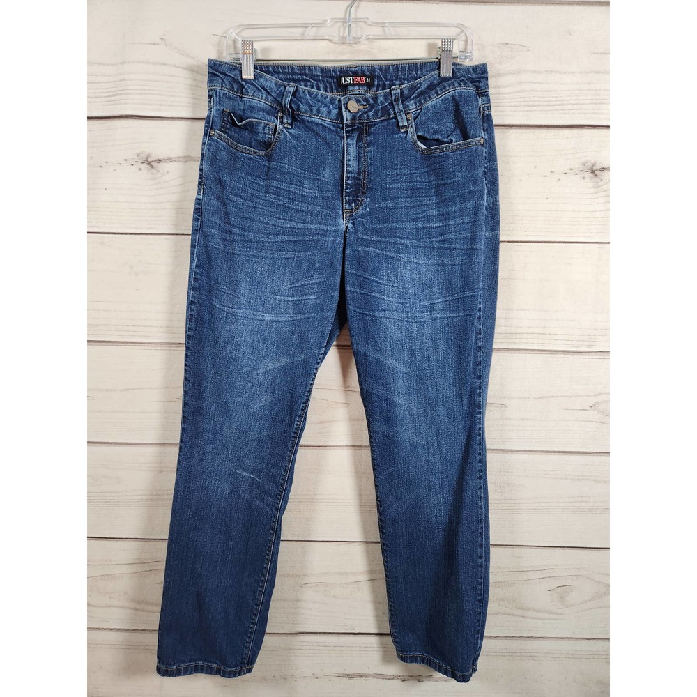 Justfab Women's Blue Solid Five Pockets Stretch Mid Rise‎ Skinny Jeans Size 31